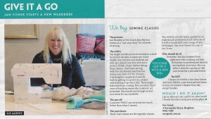 Melbourne sewing classes at Sew Good. Review in The Weekly Review by Jan Fisher
